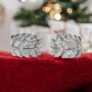 925 Silver Leaf Huggies